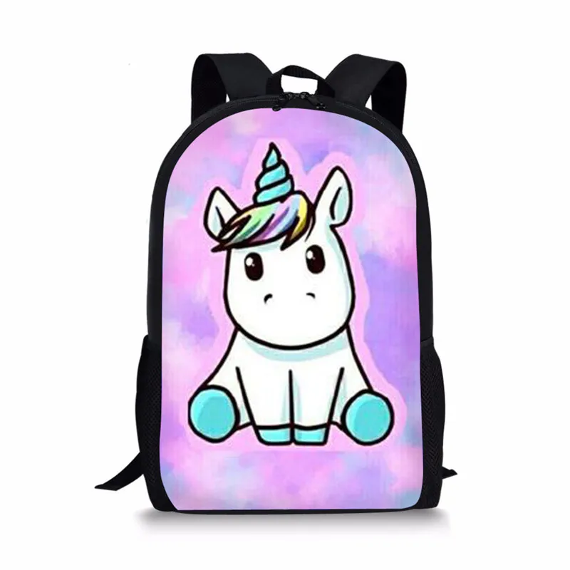 ELVISWORDS Unicorn โรงเรียนกระเป๋าสำหรับหญิง Portfolio Galaxy กระเป๋าเป้สะพายหลัง Mochila Escolar กระเป๋าเดินทางกระเป๋าถือแฟชั่น Racksack