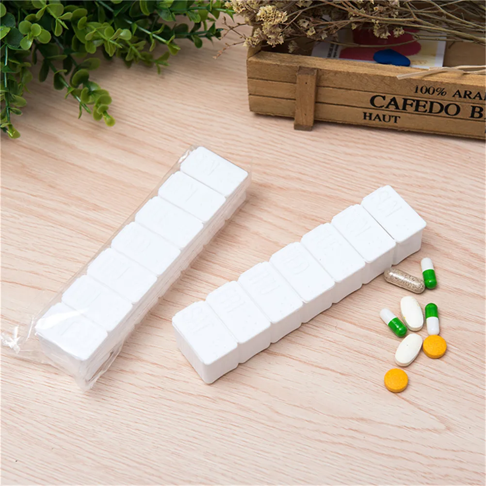 7 Days Pill  Medicine Organizer Pill Case Medicine Storage Tablet Pill Box With Clip Lids Splitters Storage Dispenser Weekly