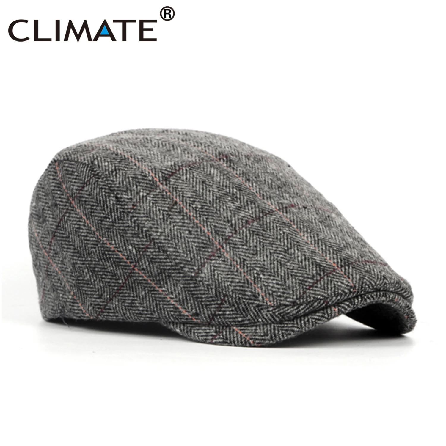 CLIMATE Men Plaid Berets Warm Flat Cap Men Vintage Winter Hat Berets for Men Casual British Gentleman Beret Flat Caps Beret Hat