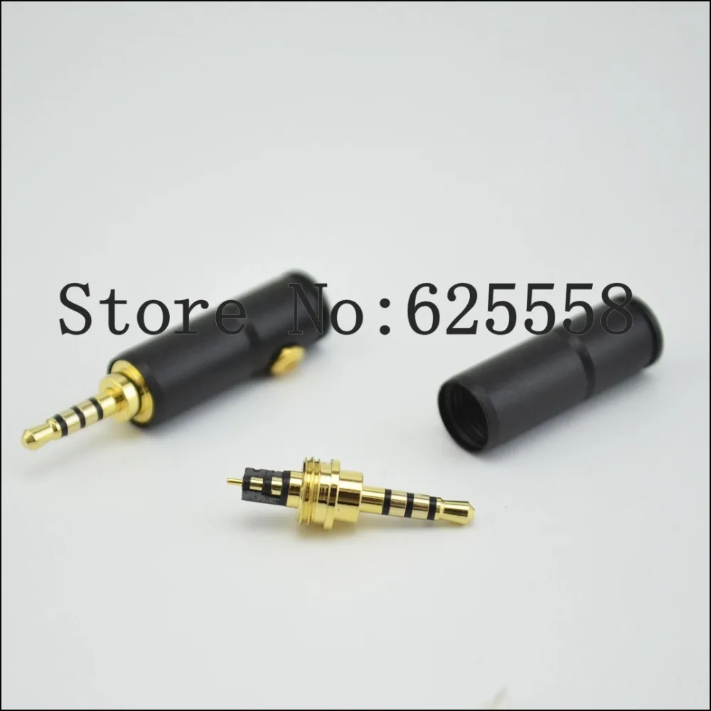 Pcs Frete grátis 2.5mm 4 4 pólos Reparação De fone de ouvido estéreo Macho Jack Ficha De Áudio De Metal De Solda