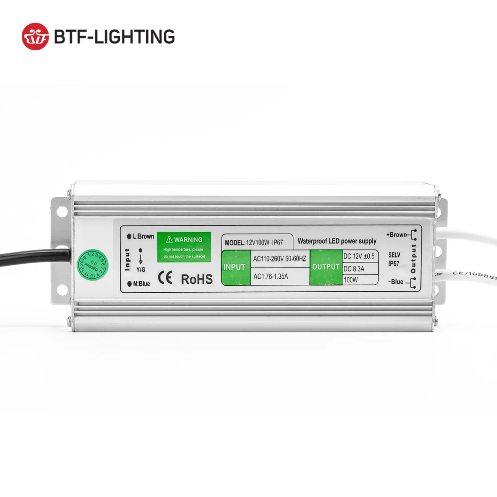 12V Waterproof IP67 LED Power Supply Transformer Adapter for LED Strip 10w 20w 30w 36w 45w 50w 60w 80w 100w 120w 150w 200w 250w