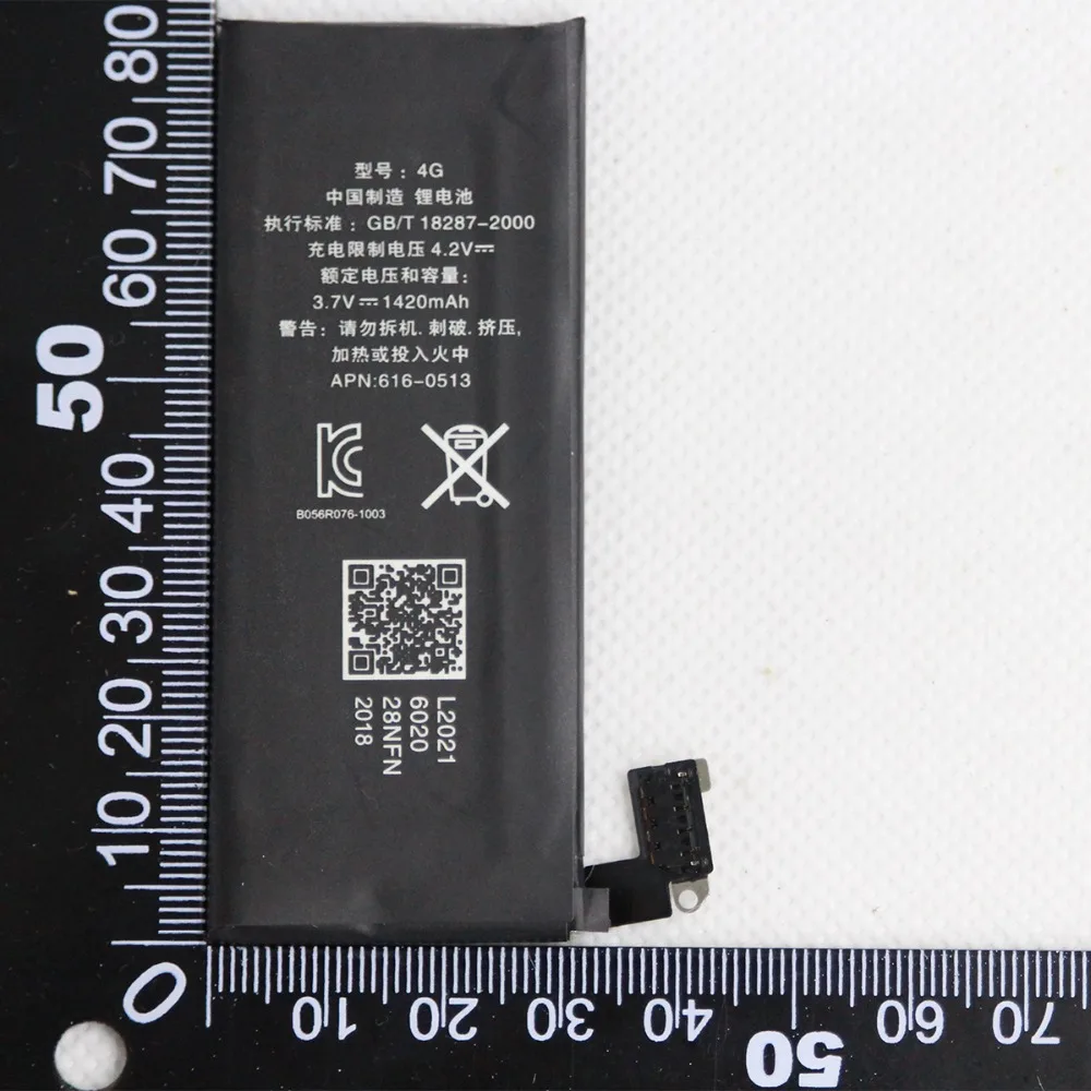 

ISUNOO 10pcs/lot 0 cycle Phone Replacement Battery For Apple IPhone 4 / 4G 1420mAh Accumulator Mobile Phone Lithium battery