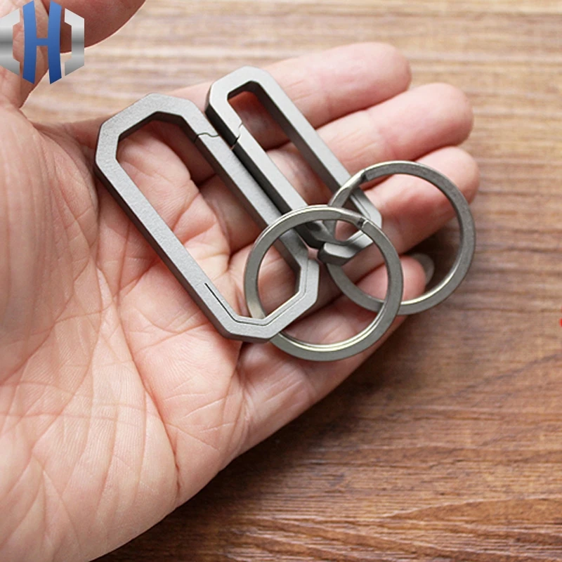 S/L Titanium Alloy Key Ring Hung Buckle Outdoor EDC Tool Keychain Pocket Titanium Buckle