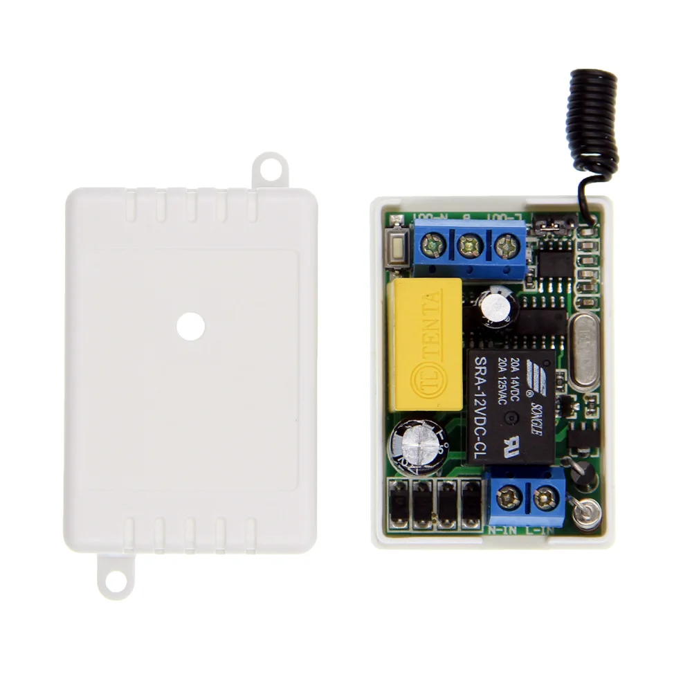 Mini Size AC 220V 1CH 1CH 10A Wireless Remote Control LED Light Lamp Bulb Motor Strips Switch Relay Receiver ,315/433 MHz