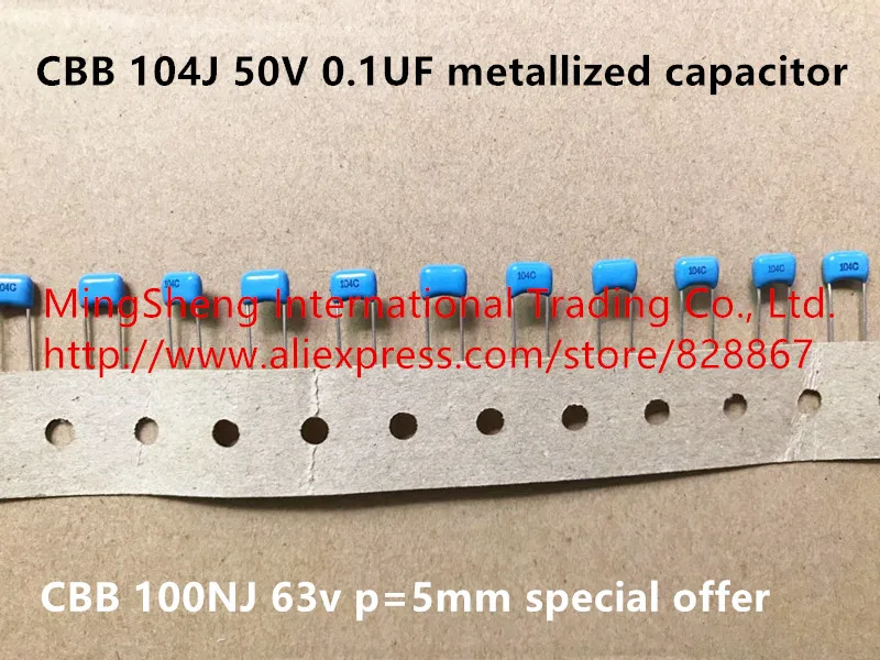 Original new 100% CBB 104J 50V 0.1UF metallized capacitor 100NJ 63v p=5mm special offer (Inductor)