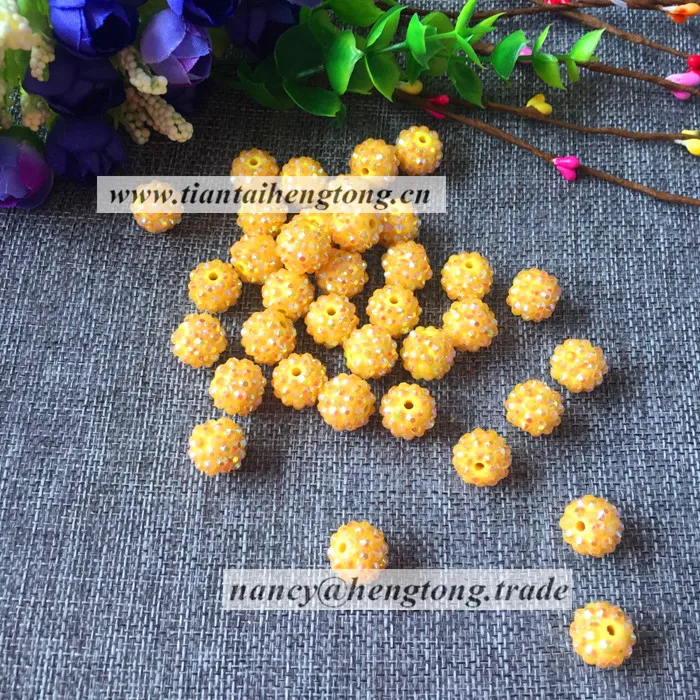 15mm cheap drift bling bead Chunky resin beads Bling resin ball beads for kids necklace jeweley