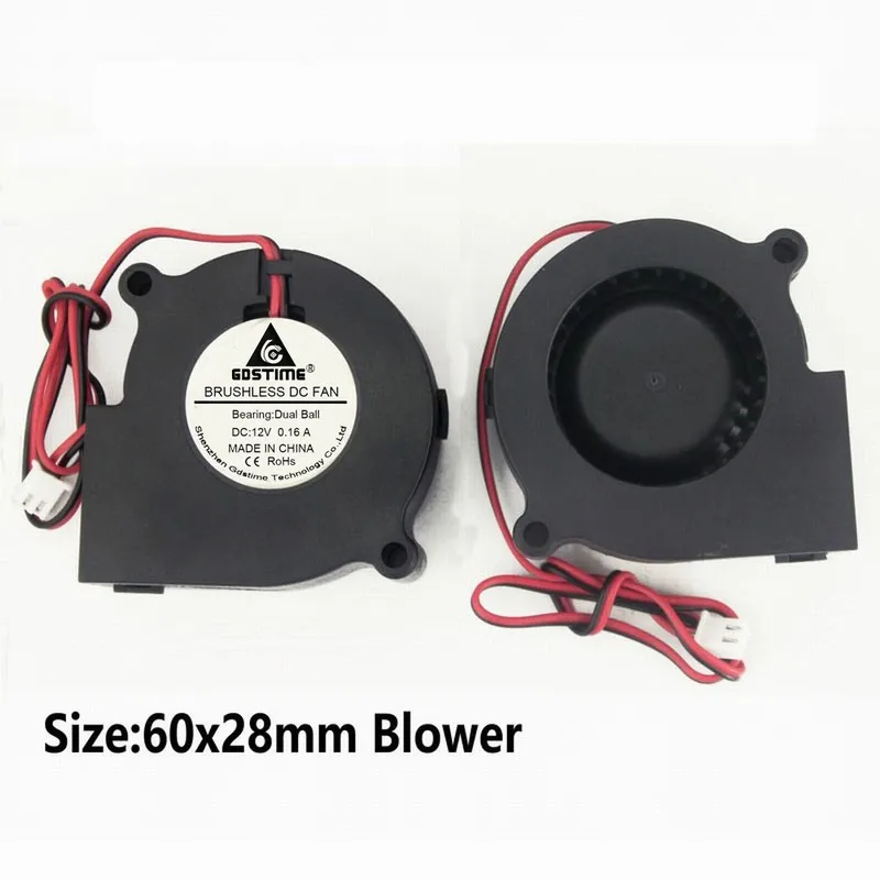 

5PCS Gdstime DC 60mm 6028 6cm Brushless 60X60X28mm 12V Blower Cooling Exhaust Centrifugal Fan 60x60x28mm 60mm x 28mm