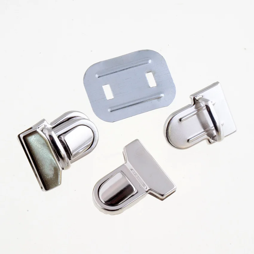 

Free Shipping-10 Sets Silver Tone Trunk Lock Handbag Bag Accessories Purse Snap Clasps/ Closure Locks 33x29mm J2851