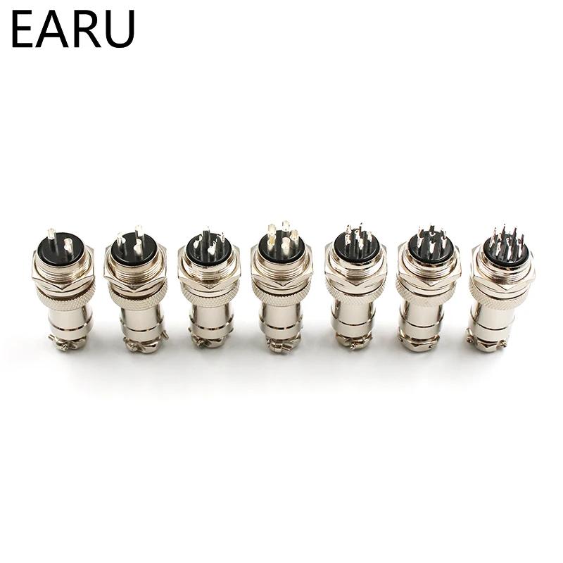 1Set GX20 Aviation Connector Plug Socket Circular Connector 2 3 4 5 6 7 8 9 10 12 13 14 15 Pin M19 19mm Cable Wire Male Female