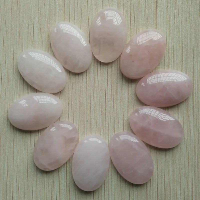 

Wholesale 12pcs/lot fashion good quality natural roses quartz stone Oval CAB CABOCHON 20x30mm beads for jewelry making Free