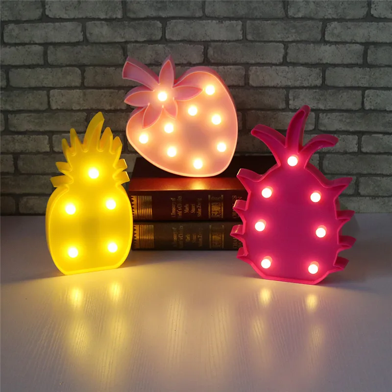 

Led Table Lamp Fruit Flamingo Night Light Oasis Lamps Romantic Animal Desk Lamp Marquee Sign for Kids Children Gift Desert