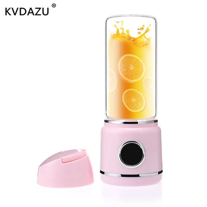 USB 충전식 블렌더 믹서, 휴대용 미니 주스 기계, 스무디 메이커, 가정용 소형 주스 추출기, 유리 컵, 420ml