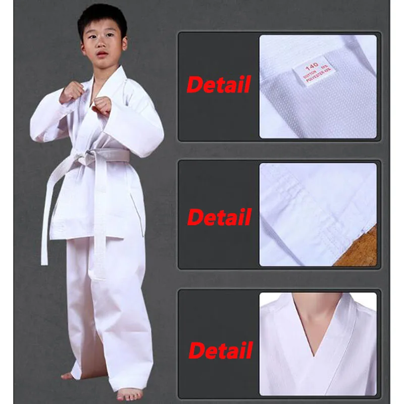 Karate Uniform Suit With Belts White Taekwondo Clothes For Team Student Kids Adult Karate Performance Training Fitness Clothing