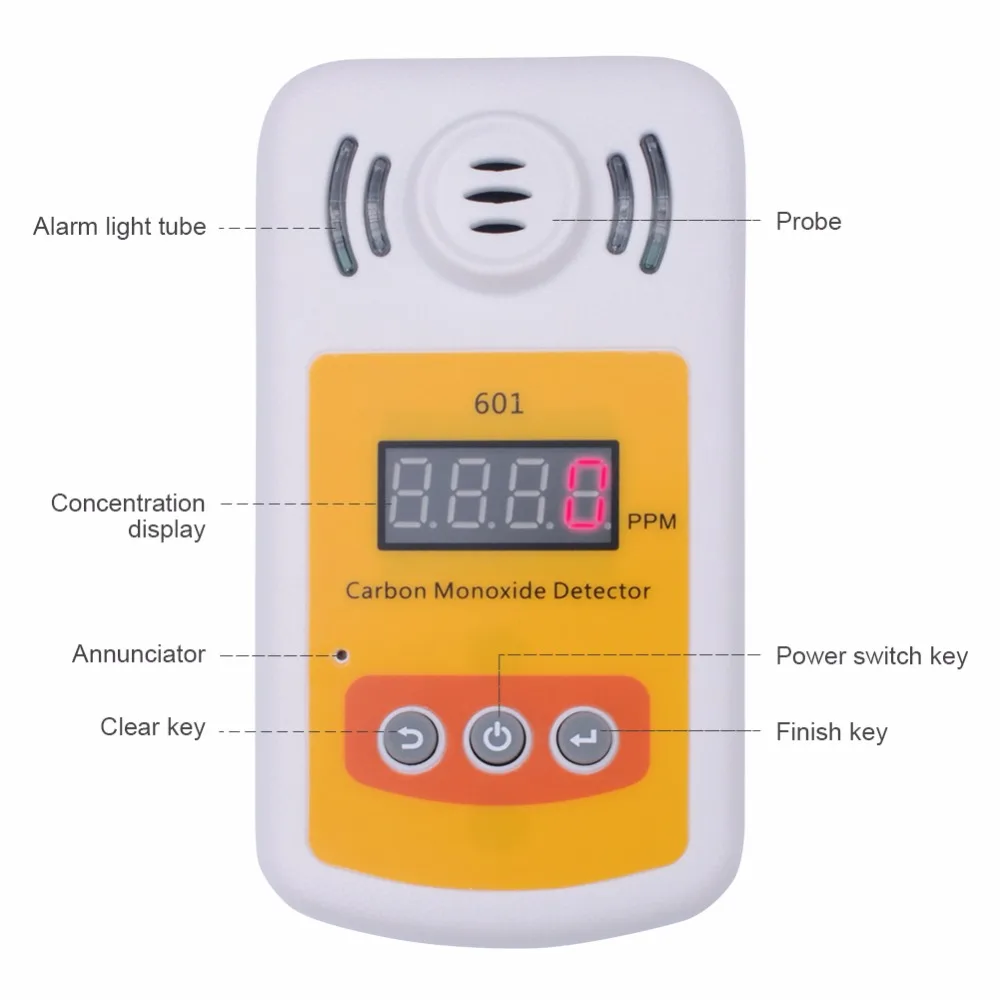 yieryi KXL-601 Mini Carbon Monoxide Detector Meter CO Gas Meter With Sound And Light Alarm Leak Detector