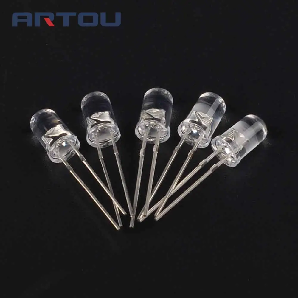 100PCS 5mm Super Bright Round Light Bulb UV/ Purple Color LED Lamp LED Light emitting Diodes