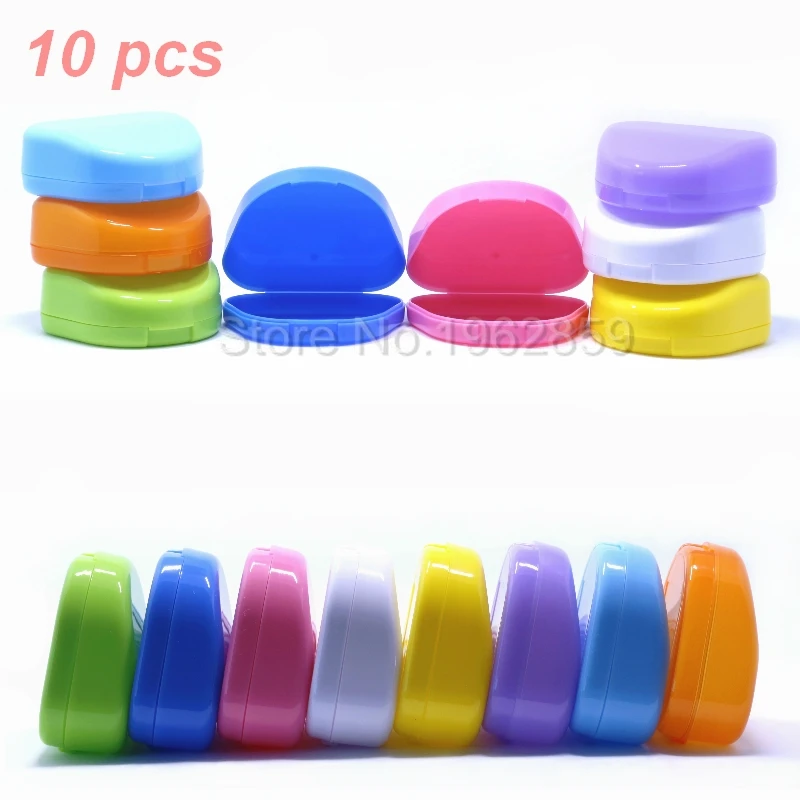 

10pcs Dental Orthodontic Retainer Box Case Mouthguards Biteguards Sport Guard Denture Storage Mouthguard Container