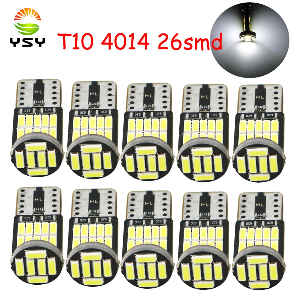 

Светодиодная лампа YSY Super briзас T10 W5W 194 168 26SMD 4014 26LED, лампа с клиновидным цоколем для парковки автомобиля, цвет белый, 12 В, для стайлинга автомобиля