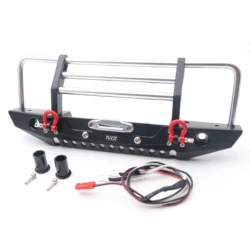 KYX Racing Alloy Front Bumper with LED Lights for 1/10 RC Crawler Car Traxxas TRX-4 TRX4 Redcat Gen8 Scout II