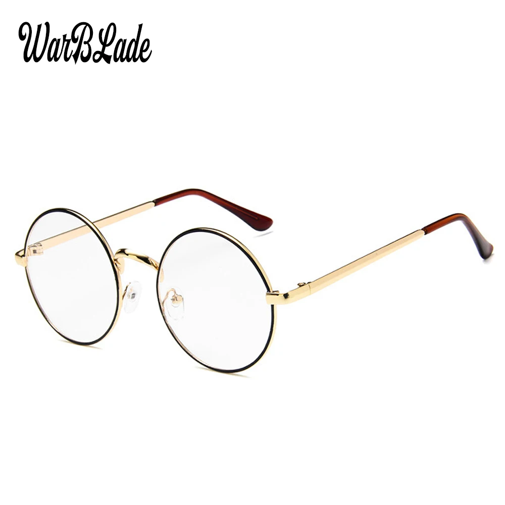 WarBLade 2020 round nerd glasses clear lens unisex gold round metal frame glasses optical men women eyeglass frame fake glasses