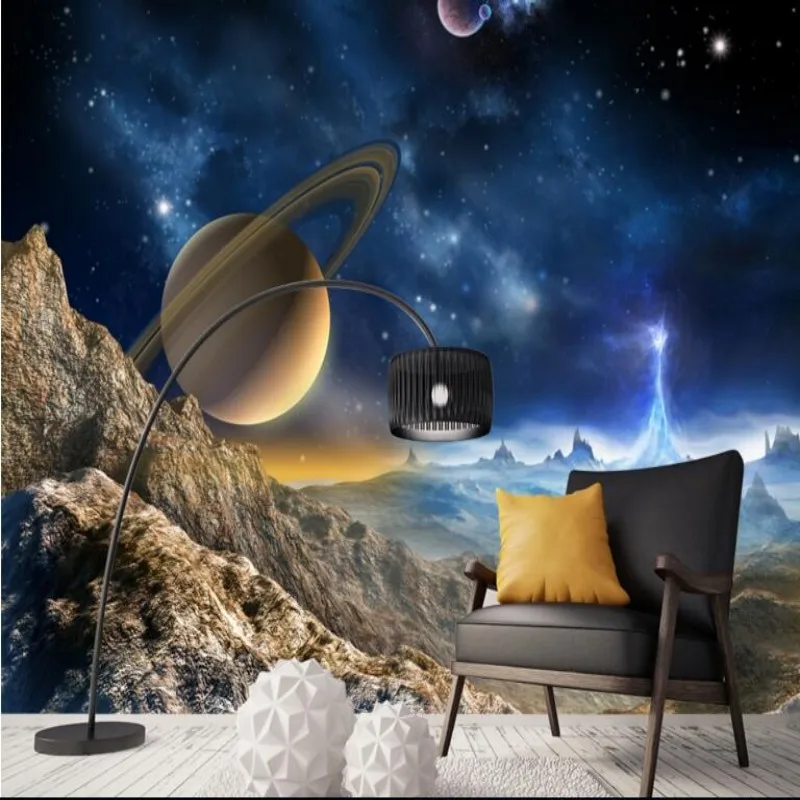 

Customized Personalized Wallpaper 3D Stereo Universe Starry mural Wall Backgrounds Living Room TV Background 3d wallpaper