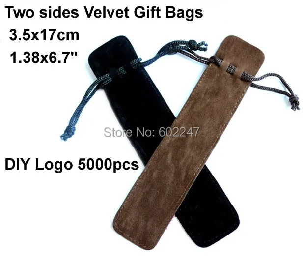 

High quality Velvet Gift Bags Wholesales, DIY Custom logo velvet pen packing Bags, 3.5x17cm bags