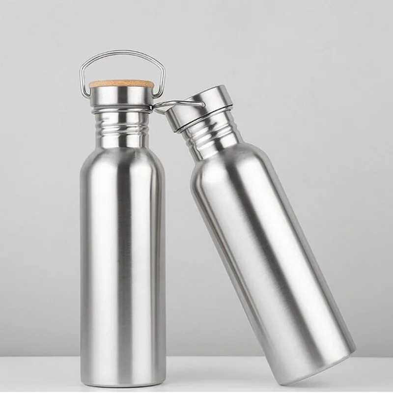 

70pcs/lot 750ml Wide Mouth Vacuum Insulated Travel Bottles Bicycle Stainless Steel Water Bottle With Handle ZA4126