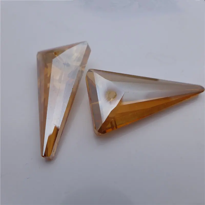 12pcs 38mm Austrian Crystal Triangle Shape Pendants Glass AB Rainbow Lamp Chandeliers Beads Rhinestone For Jewelry Making K9