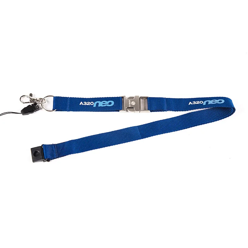 Airbus A320neo Lanyard with Metal Buckle Blue Ribbon Rope Sling for ID Case Holder for Pilot Aviation Lover Airman Flight Crew