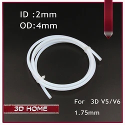 1M PTFE Tube PiPe to J-head hotend RepRap Rostock Bowden Extruder for 3D V5 V6 1.75mm filament ID 2mm OD 4mm