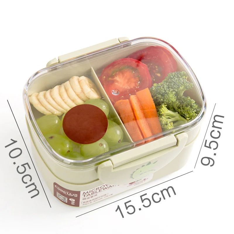 TUUTH Lunch Box Plastic Microwave Portable Double Layer Food Container Fruit Storage For Picnic School Office Workers