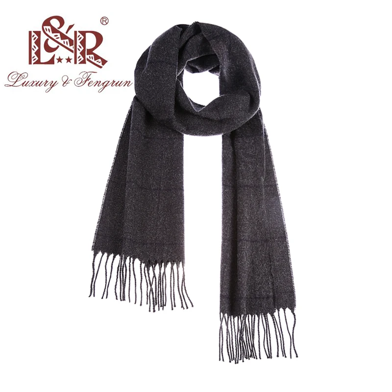 High Quality 100% Wool Scarf Men Autumn Winter Plaid Scarves Foulard Male 2021 Luxury Brand Neckercheif Tassel Bufandas Hombre