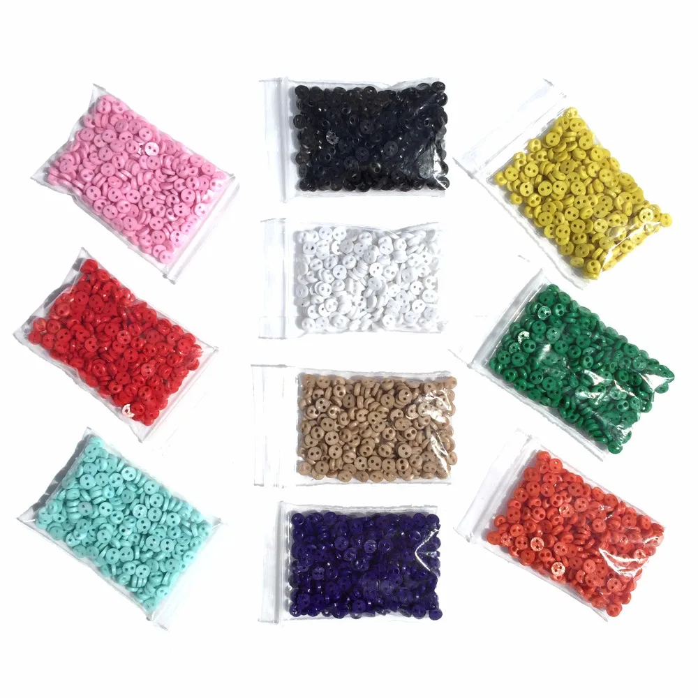 200pcs 4mm plastic round novelty tiny buttons for Kid's cloth decorating