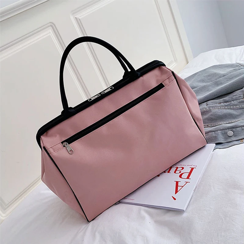 Portable Travel Bag Female Big Fitness Duffel Bag Men Weekend Bags Nylon Overnight Striped Women Handbags bolsas viaje XA637B