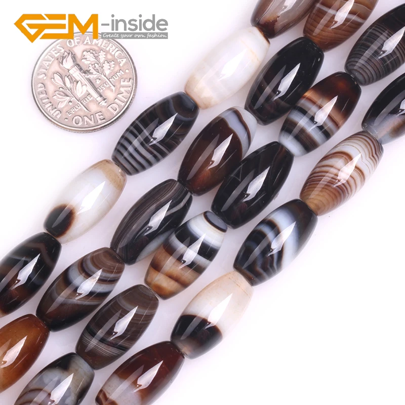 Natural Olivary Rice Shape Botswana Agates Beads Stone 8x30mm 8x12mm 8x16mm Loose Bead For Jewelry Making DIY 15\