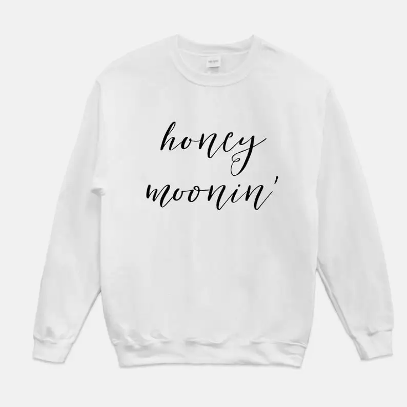 Skuggnas New Arrival Honeymoonin' Sweatshirt Mrs Jumper Honeymooning Hoodie Fashion Women Tumblr Outfits Drop Shipping