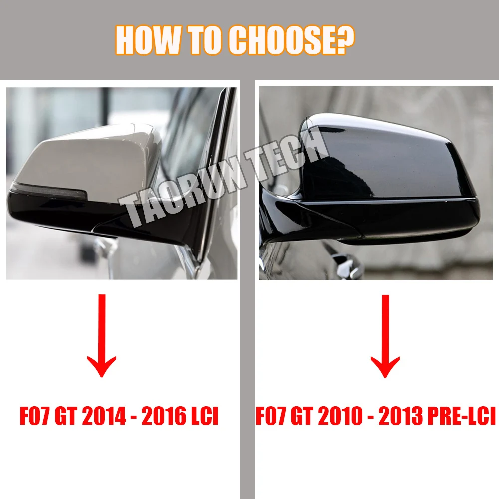 F07 LCI Carbon Fiber Front Side Mirror Cover Cap for BMW F07 GT 535i 550i 530d 535d LCI 2014 2014 2016