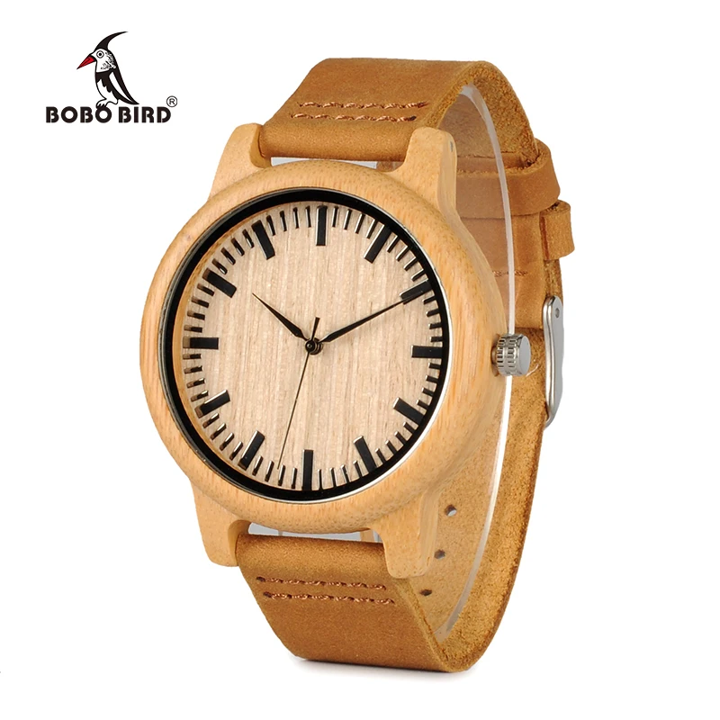 BOBO BIRD Mens Watches Top Brand Luxury Women Watch Wood Bamboo Wristwatches with Leather Strap Customized DROP SHIPPING