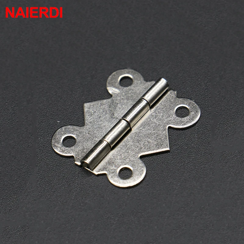 10pcs NAIERDI Mini Butterfly Jewellery Box Hinges Bronze/Silver/Gold Cabinet Drawer Decorate Box Hinge For Furniture Hardware