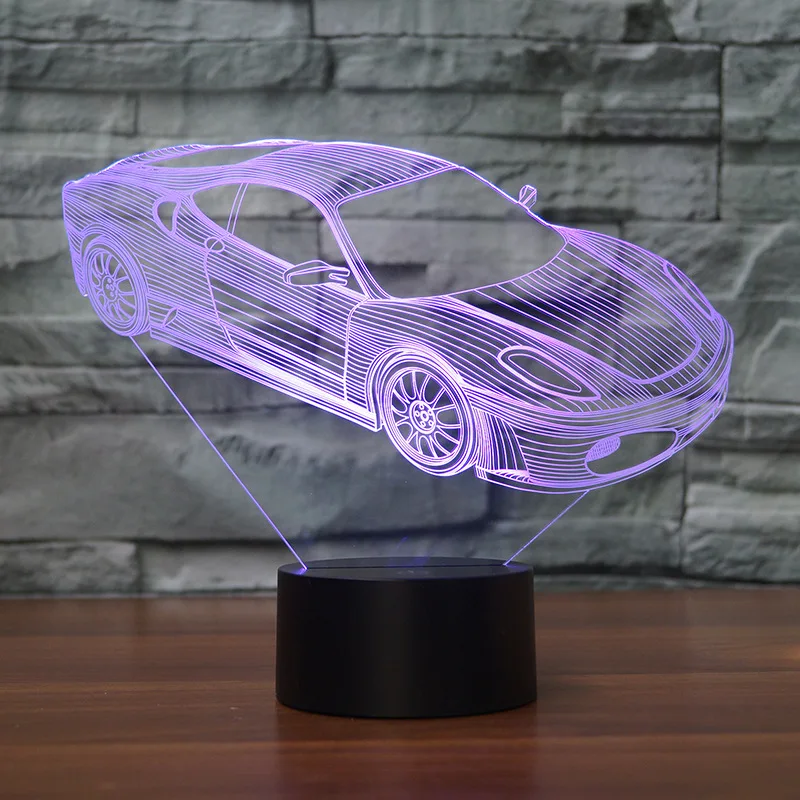 Sports Vehicle Night 3d Table Lamps Seven Colors Led Desk Lamp Manufacturer 3d Led Table Lamp Personality Gift