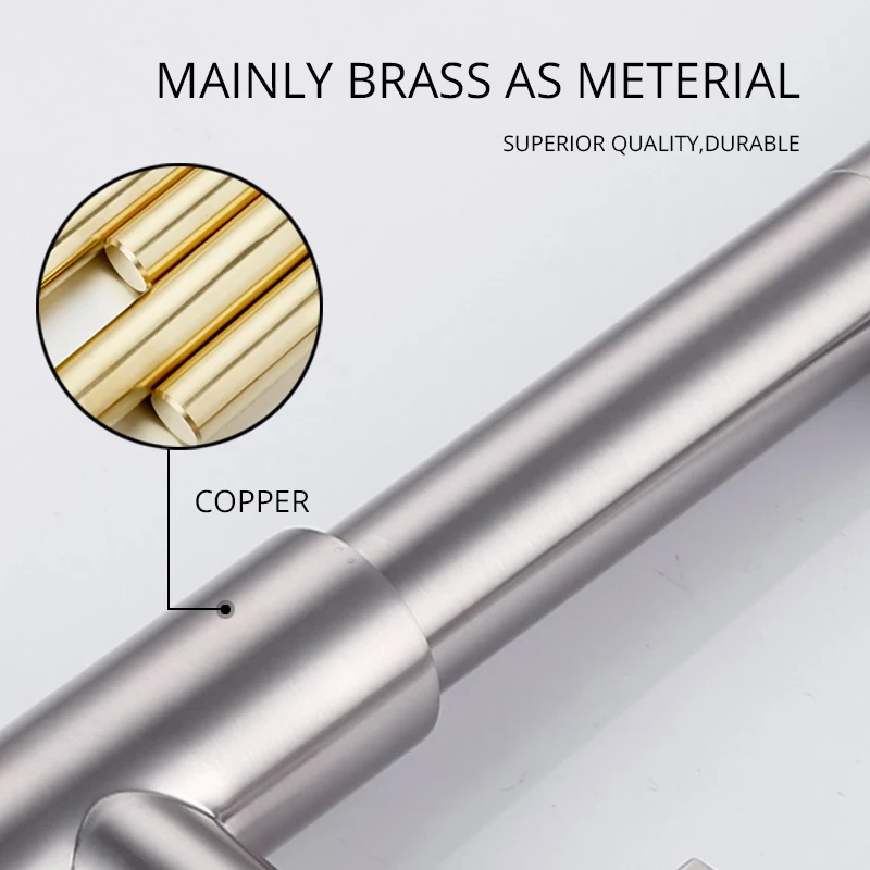 Premium Deck Mounted Pre-Rinse Pull-Down Kitchen Sink Mixer Faucet Taps with Gooseneck pull out Spray Single Lever Metal Handle