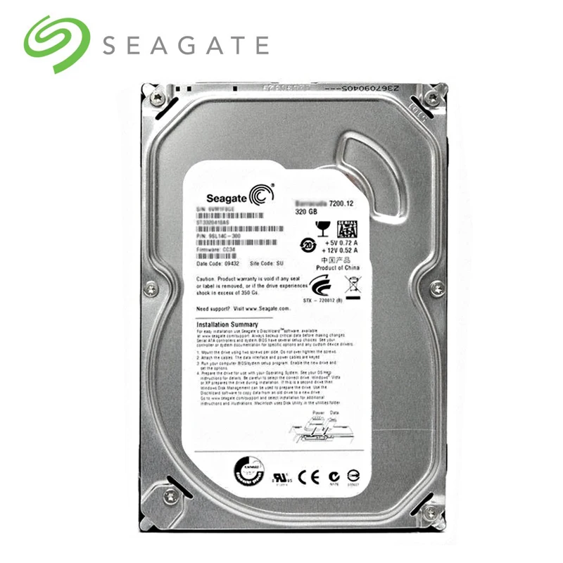 Seagate 3.5'' 320GB SATA 6Gb/s 7200RPM Internal hdd Mechanical Hard Disk 16MB Buffer For Desktop PC Computer disco duro interno