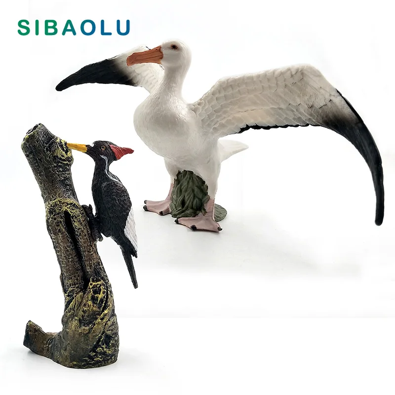 Artificial Simulation Seagull bird Woodpecker Animal model figurine home decor miniature fairy garden decoration accessories toy