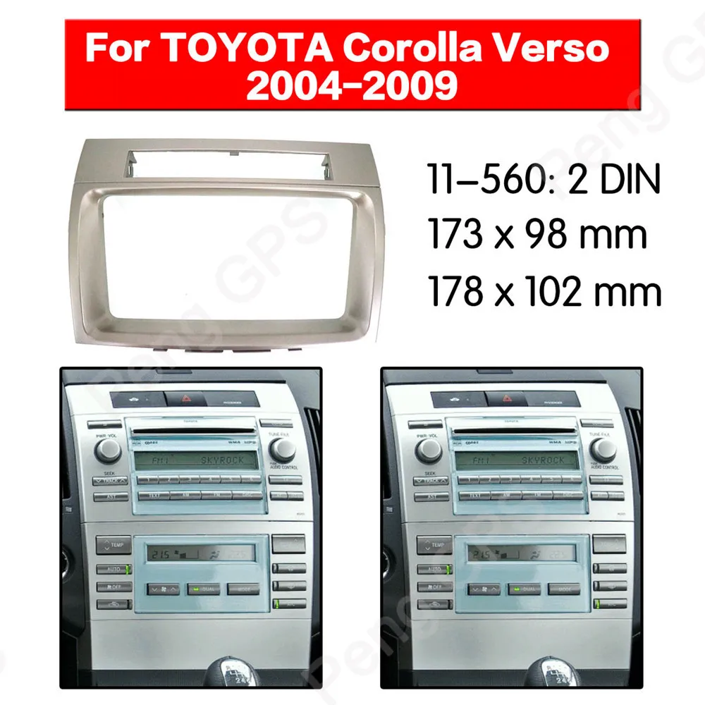 2 DIN Car Radio stereo Fitting installation adapter fascia For TOYOTA Corolla Verso 2004 2005 2006 2007 2008 2009 frame Audio