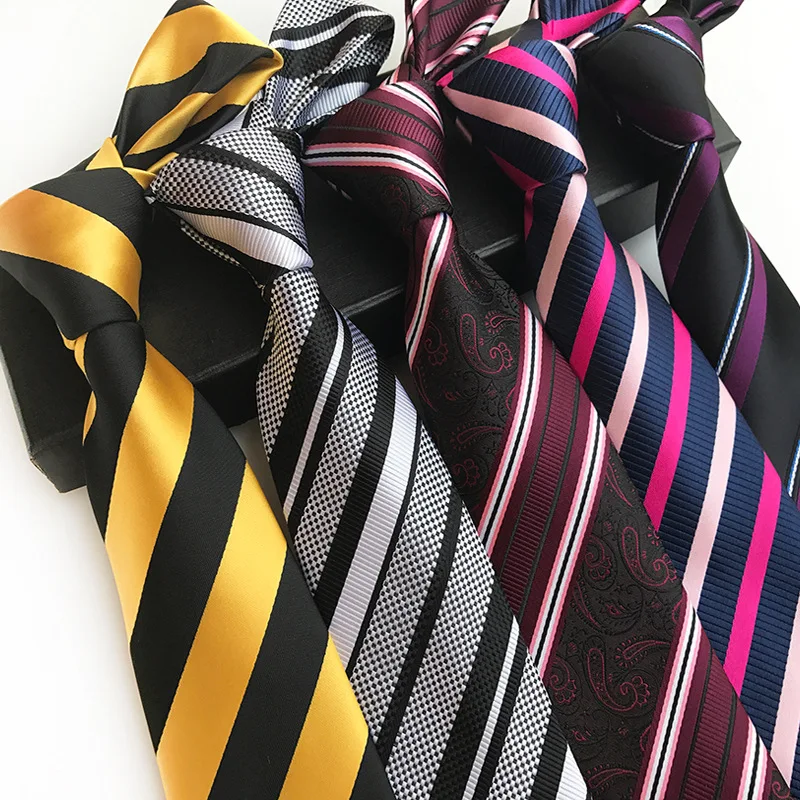 Bloem Stropdassen voor Mannen 8cm Streep Stropdassen Werk Business shirt Tie Party Gift Mode Mariage accessoires