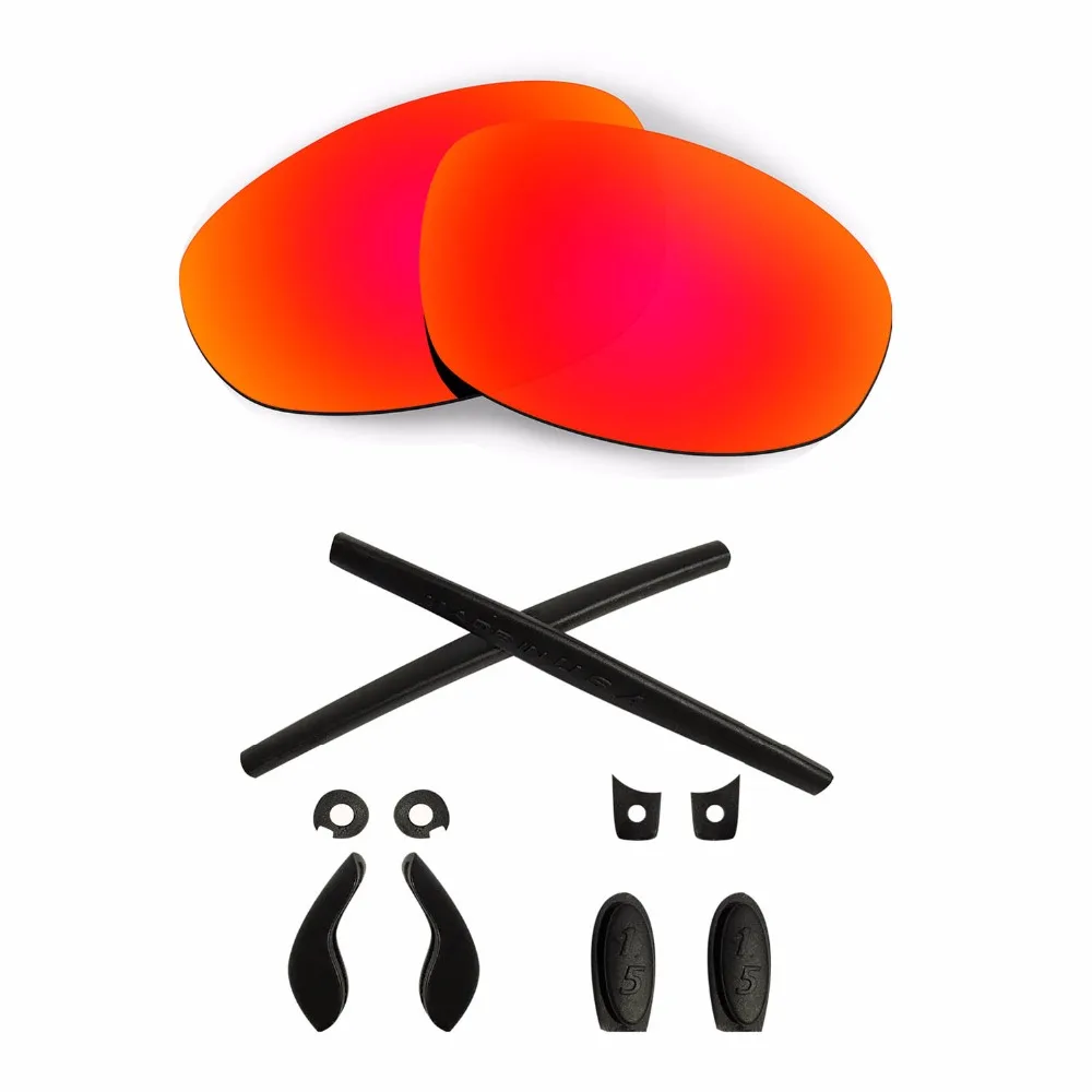 HKUCO For  Juliet  Red Polarized Replacement Lenses And Black Earsocks Rubber Kit Combined sale