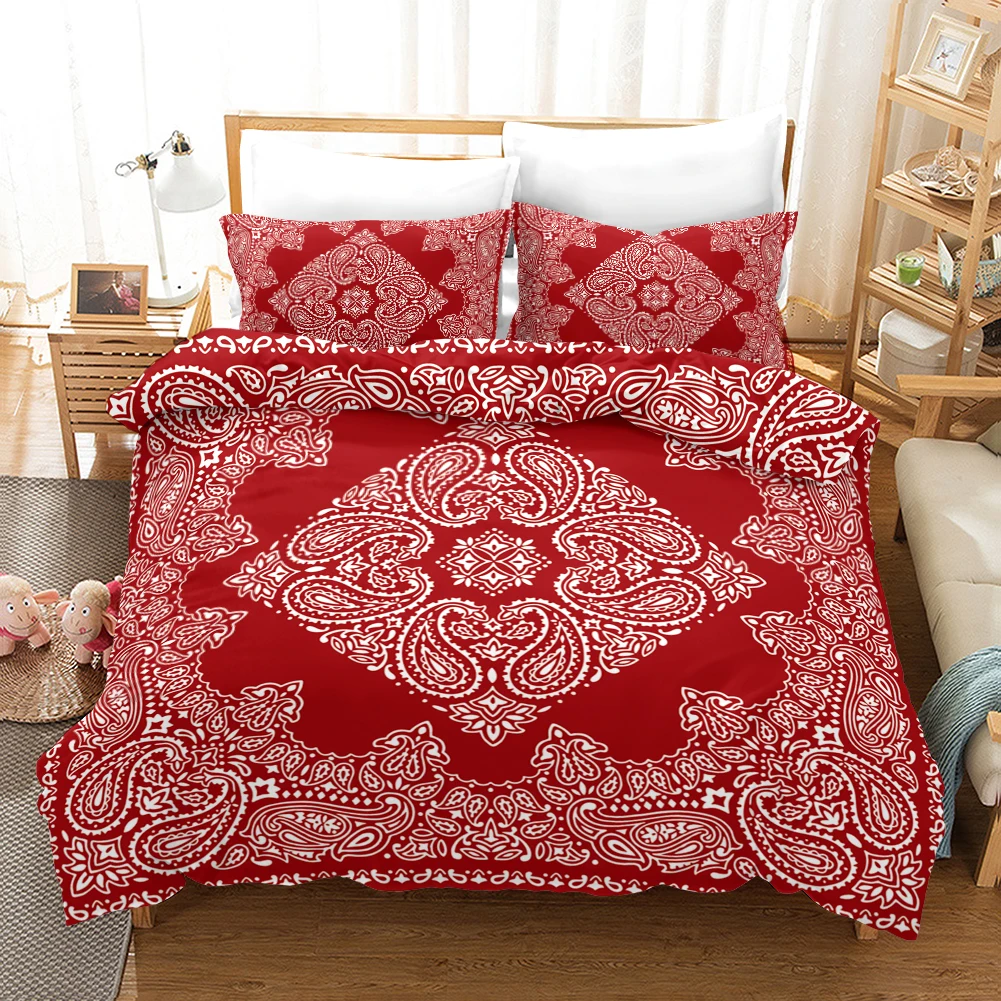 Fanaijia 3D Bohemian king size Bedding Sets blue flower Duvet Cover with Pillowcase Set Queen Size Bed Linen