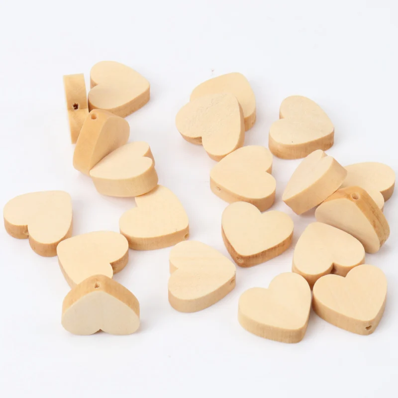 Natural Wooden Heart Wooden Spacer Beads For Jewelry making DIY kids 20mm 20pcs MT1481