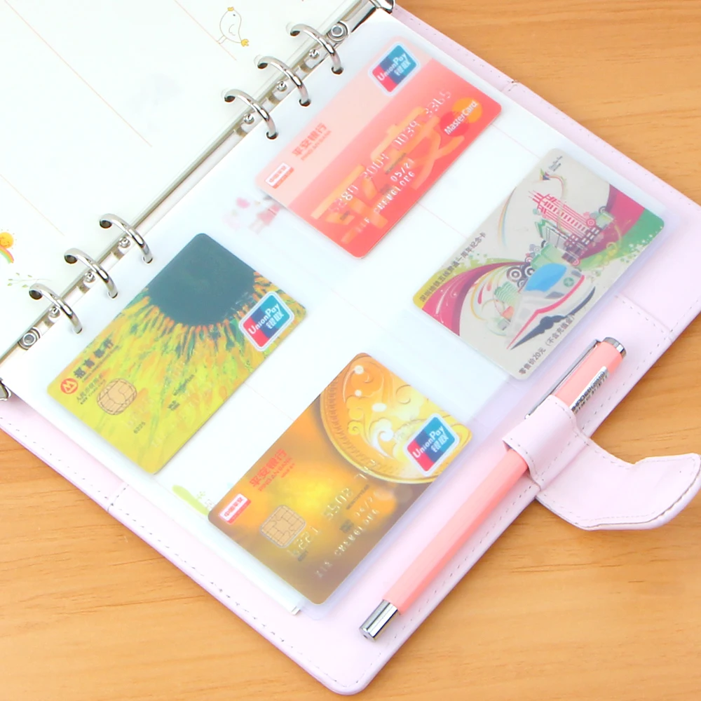 A5A6 Pvc Presentation Binder Folder Zipper Receive Bag Concise Planner\'s Spiral Filing Products Card Holder Bag