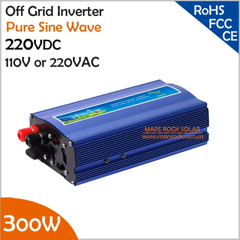 

220V DC to AC Off Grid Inverter, 300W Pure Sine Wave Inverter , Surge power 600W Singel Phase Inverter for Solar or Wind System