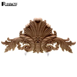 RUNBAZEF Antico di Legno Decorativo Appliques Decoro di Mobili Porta Dell'armadio Irregolare Legno Cornici Fiore Carving Figurine Mestiere